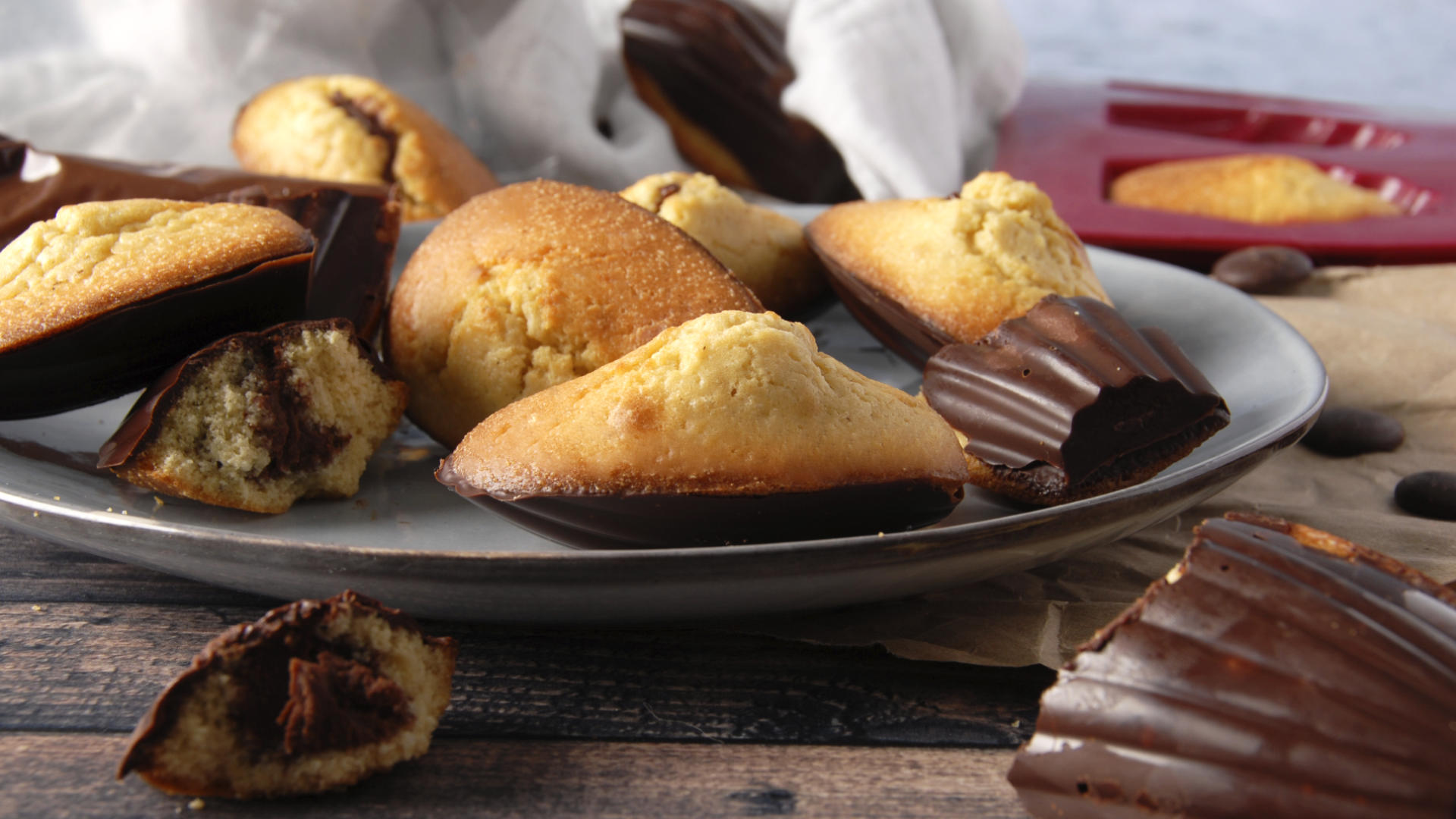 Madeleine fourrées chocolat